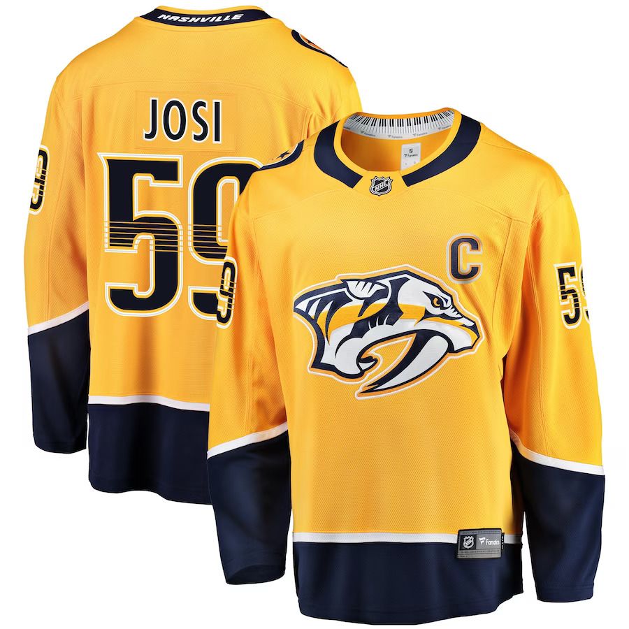 Men Nashville Predators #59 Roman Josi Fanatics Branded Gold Breakaway Player NHL Jersey->nashville predators->NHL Jersey